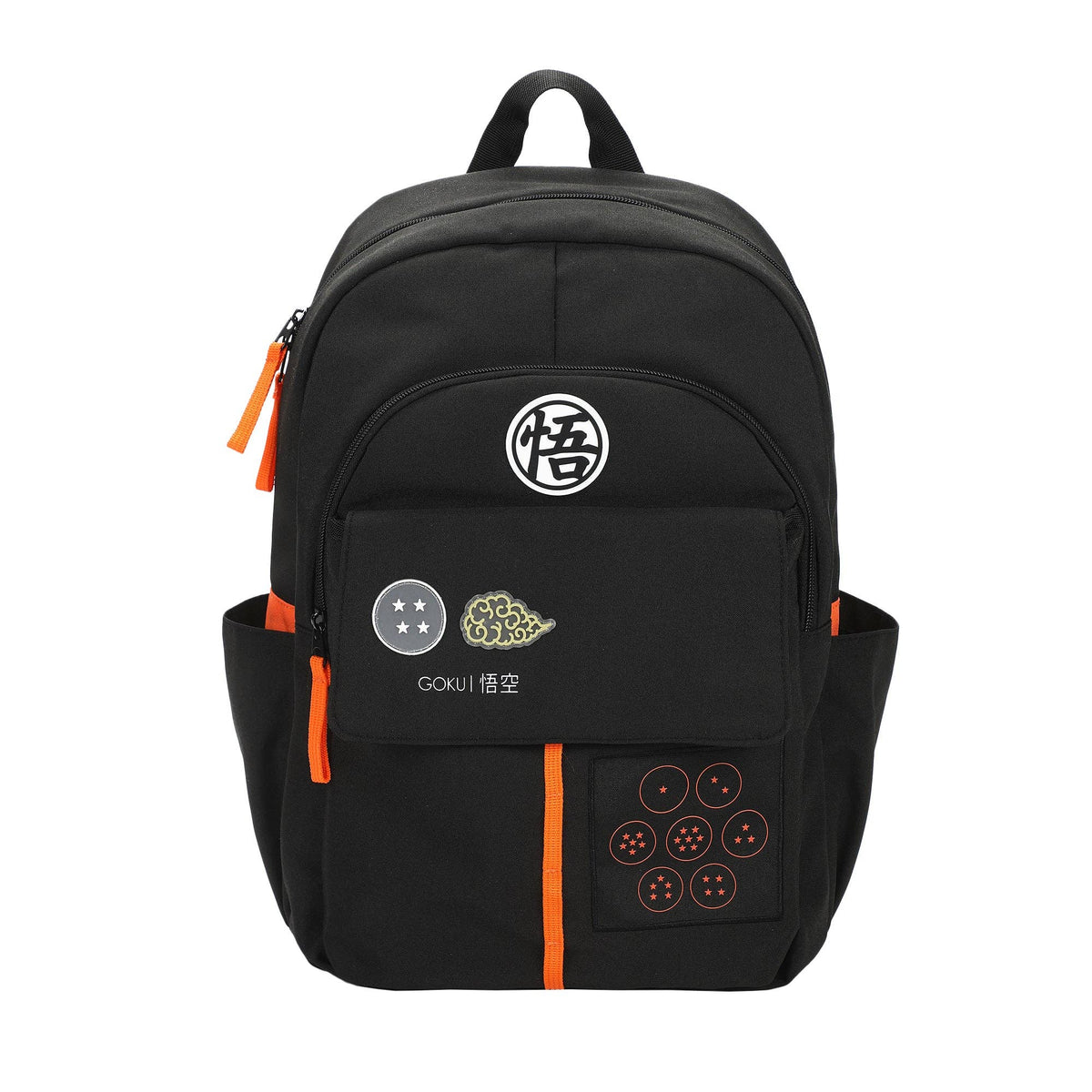 Dragon Ball Z Goku Symbols Adult Commuter Backpack – 17.5" Black Laptop Bag